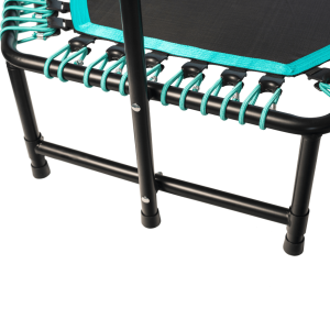 Turquoise Rebounder Mini Trampoline close up view of feet