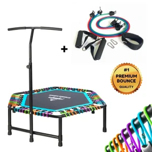 Best Combo Hex Rebounder Mini Trampoline with Resistance Tube Set