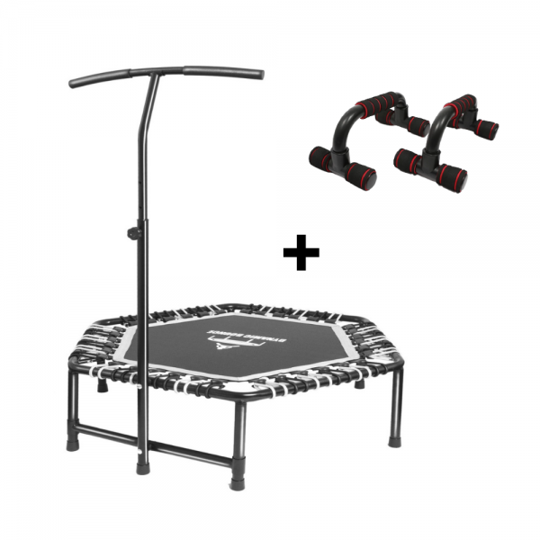 Combo Hex Rebounder / Trampoline With Push Up Bars