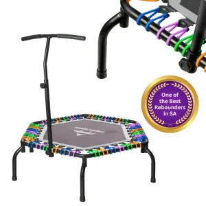 New Dynamic Bounce Grey MC Studio JLeg Hex Rebounder Mini Trampoline Spring Free Bungee with Handle