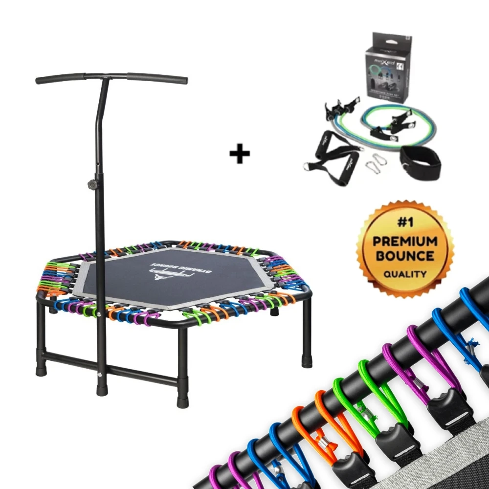 Best Combo Hex Rebounder Mini Trampoline with Resistance Tube Set