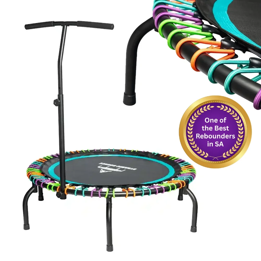 New Rebounder Turquoise Studio JLeg Round Multi Colour Bungee Cords Rebounder Mini Trampoline with Handle