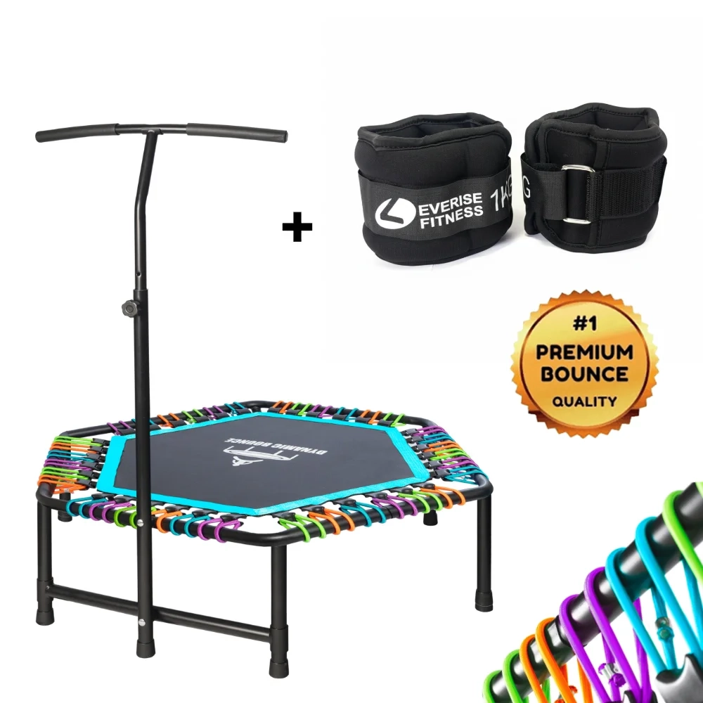 Best Combo Hex Rebounder Mini Trampoline With Ankle Or Wrist 1kg ea.