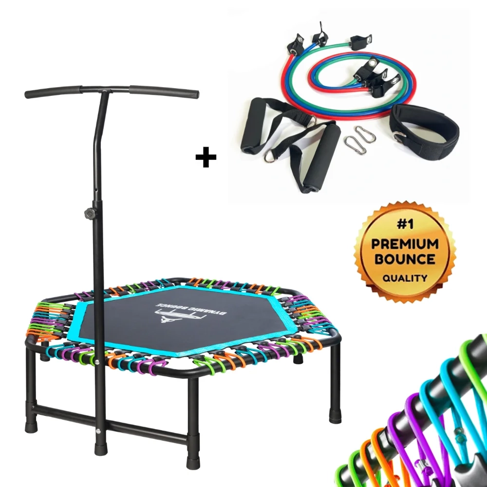 Best Combo Hex Rebounder Mini Trampoline with Resistance Tube Set
